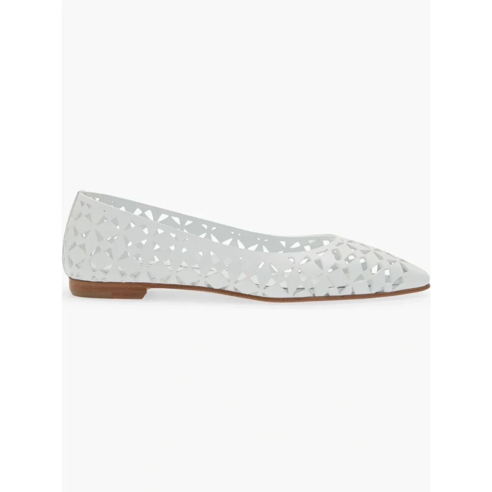 ~ Manolo Blahnik 37 Gelista Leather Ballet Flats Perforated Authentic 6.5-7 - Picture 14 of 15